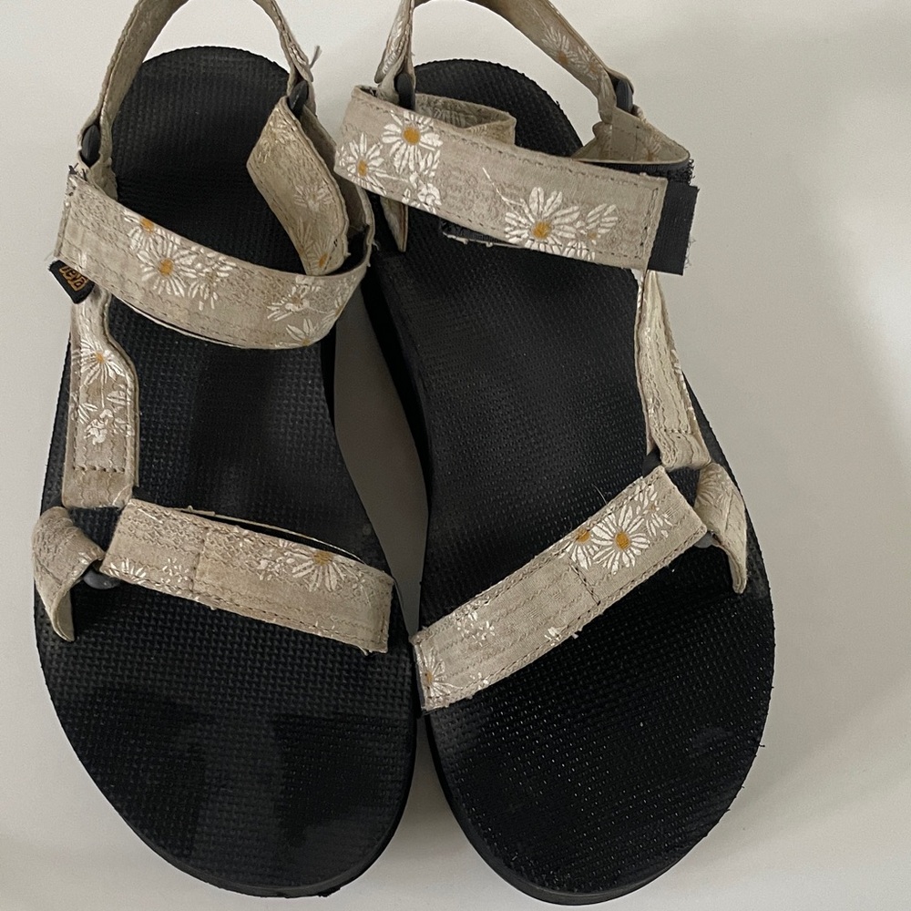 TEVA Beige Floral Strap Women's Sandals